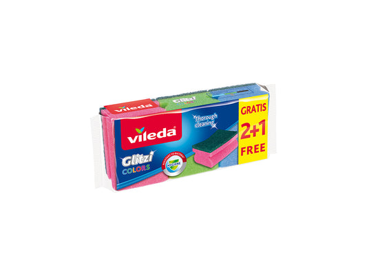 Vileda Estropajo Esponja Glitzi Colors 2+1
