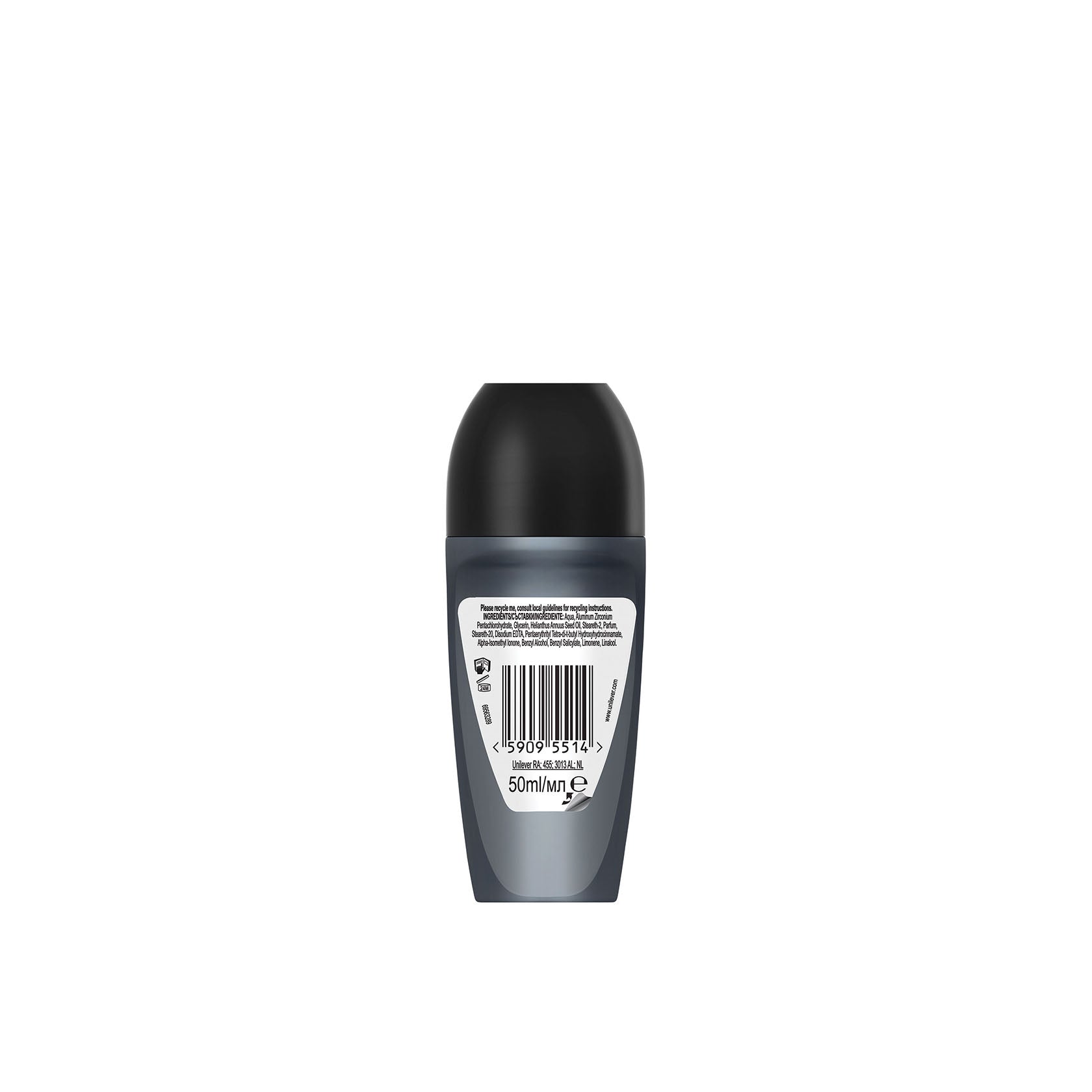 Rexona Hombre Roll-On Invisible Negro + Ropa Blanca 50 ml