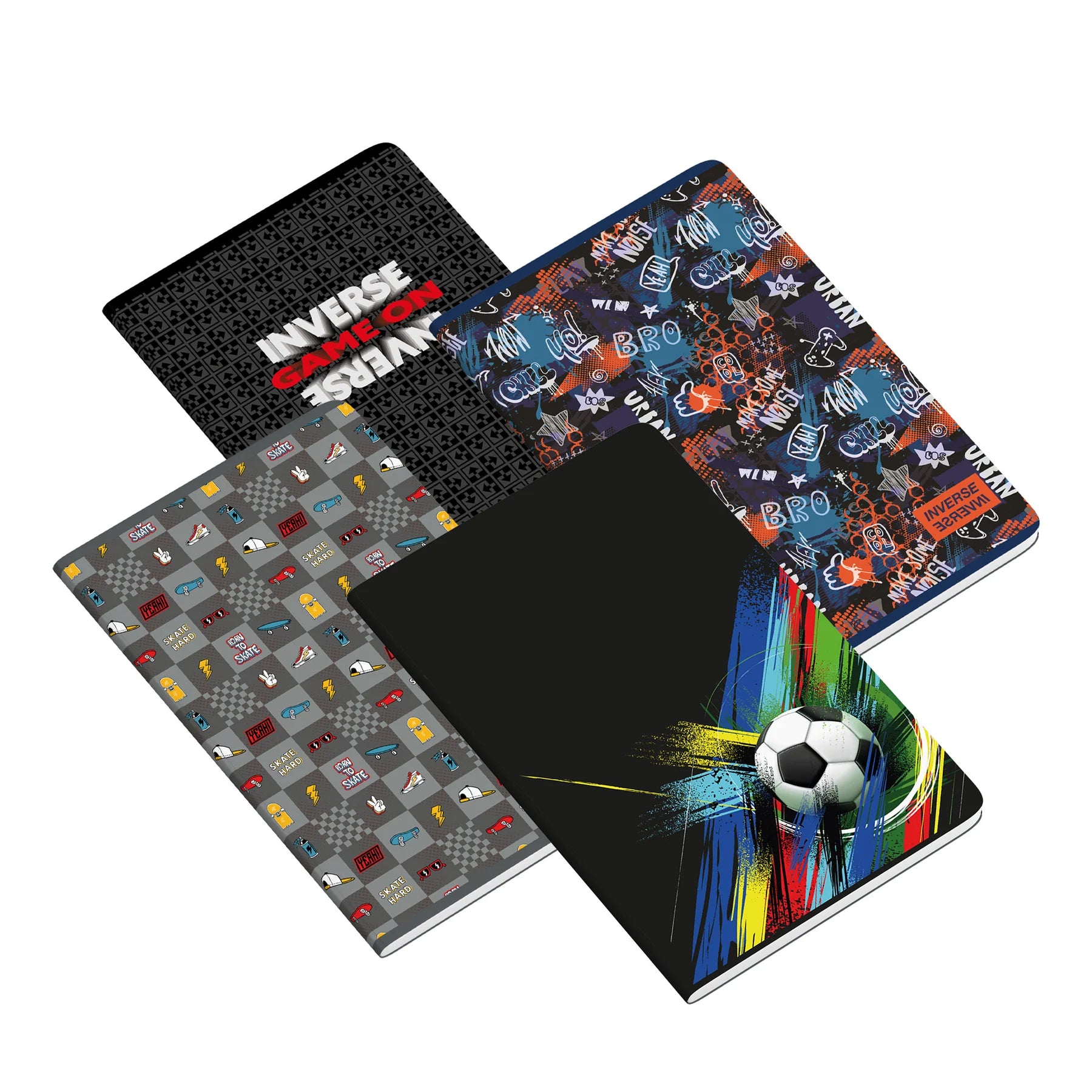 Ambar Caderno Agrafado PP A4 48F 90G Teen Inverse Quadriculado