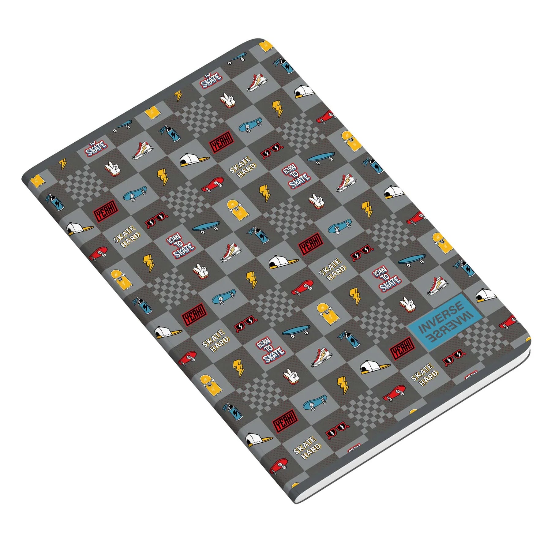 Ambar Caderno Agrafado PP A4 48F 90G Teen Inverse Quadriculado