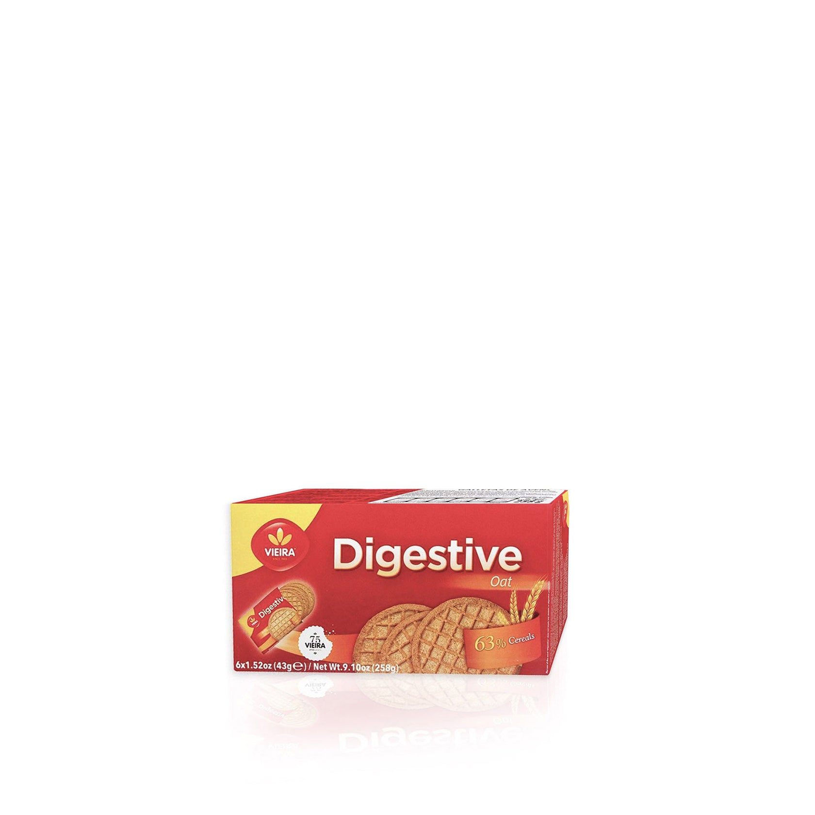 Vieira Biscuit Digestive Avena Porciones 258 gr (6 x 43 gr)