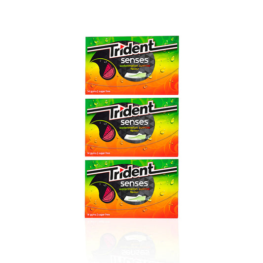 Trident Senses Pastilha Elástica Watermelon 23 gr - Pack 3 x 23 gr — embalagem