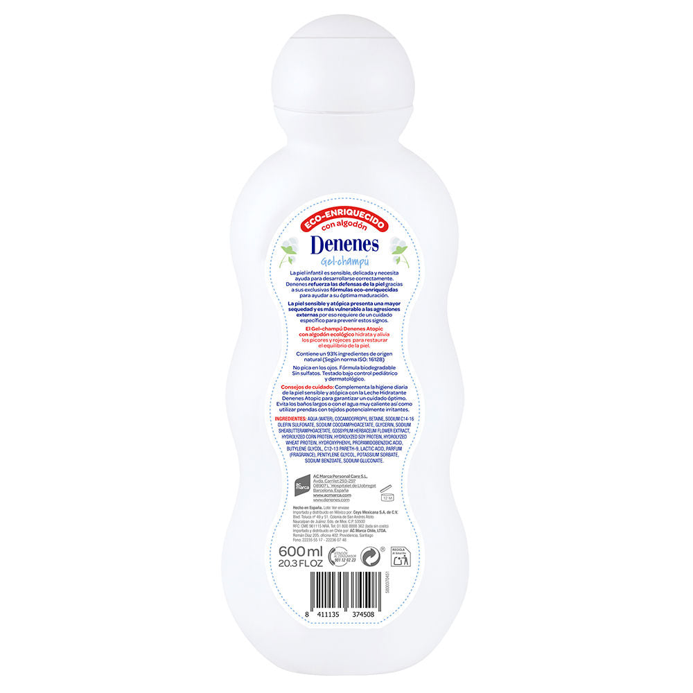 Denenes Champô-gel denenes protech para pele atópica 600 ml