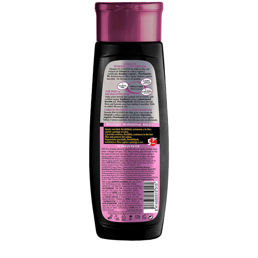 Natur Vital Salão orgânico máscara protetor de cor sem sulfato 300 ml