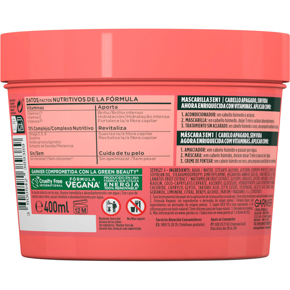 Garnier Máscara revitalizante fructis hair food watermelon 350 ml