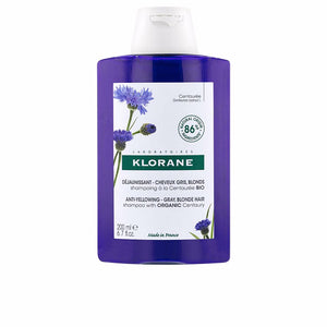 Klorane A la centaurea bio shampoo anti-amarelecimento para cabelos grisalhos e loiros 200 ml