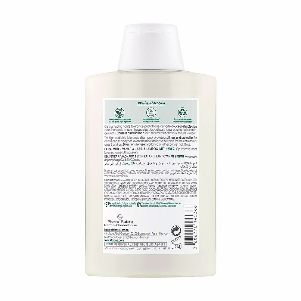 Klorane Shampoo suave leite de aveia 200 ml