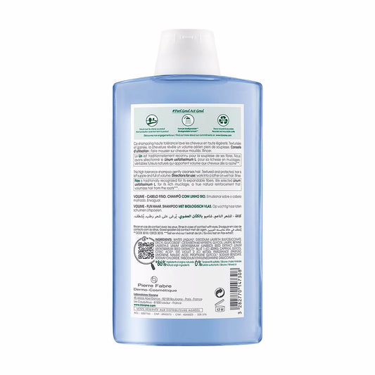 Klorane Volume shampoo de linho orgânico 400 ml