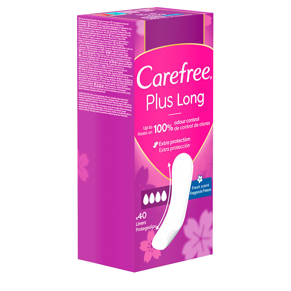 Carefree Plus long protetor fragrância fresca 40 ud