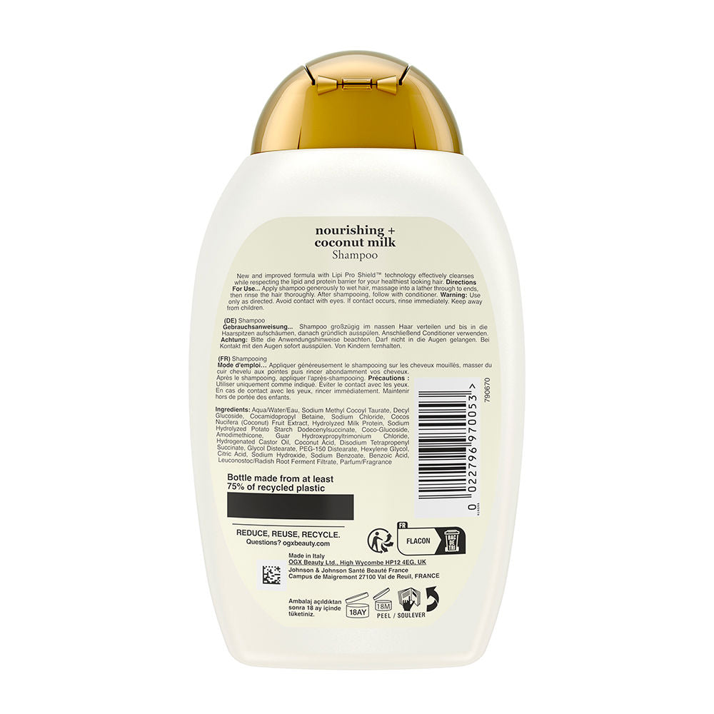 Ogx Shampoo para cabelos com leite de coco 385 ml