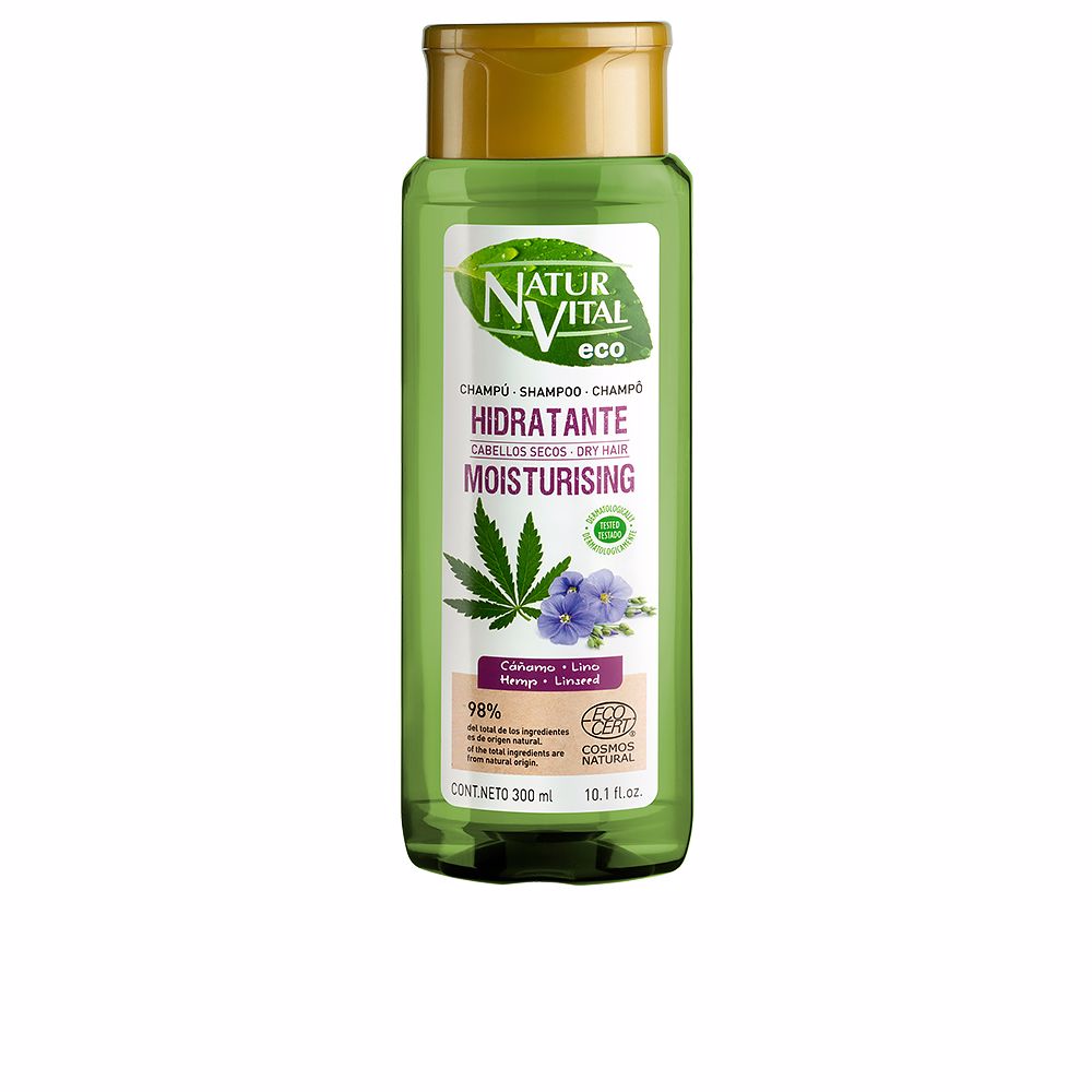 Natur Vital Shampoo eco hidratante de cânhamo e linhaça 300 ml