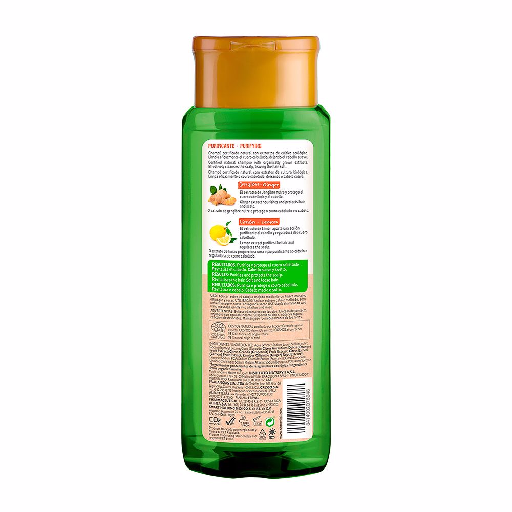 Natur Vital Shampoo eco purificante de gengibre e limão 300 ml