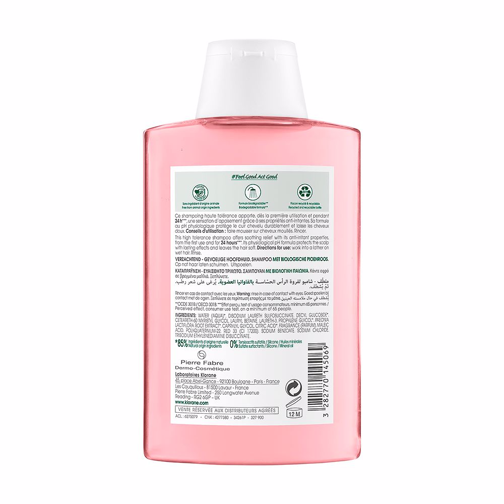Klorane A la peony bio shampoo calmante 200 ml