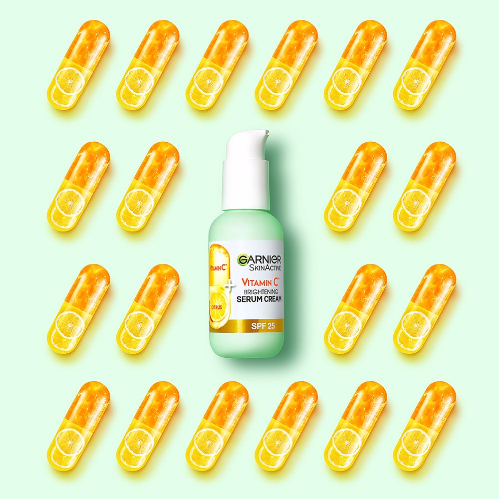 Garnier Creme sérum iluminador + antimanchas 2 em 1 com vitaminas c fps 25 50 ml