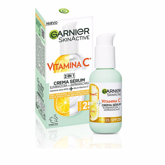 Garnier Creme sérum iluminador + antimanchas 2 em 1 com vitaminas c fps 25 50 ml