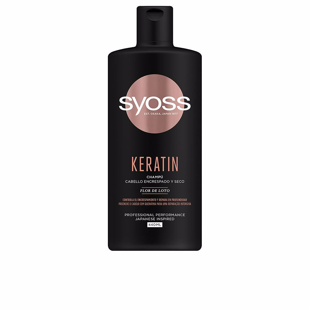 Syoss Champô queratina para cabelos crespos e segundo 440 ml