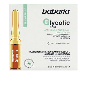 Babaria Ampolas de renovação celular de ácido glicólico 5 x 2 ml
