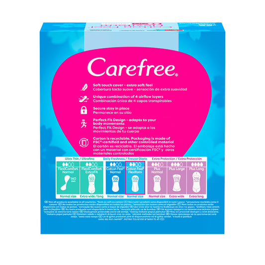 Carefree Flexiform algodão protetor sem perfume 56 u