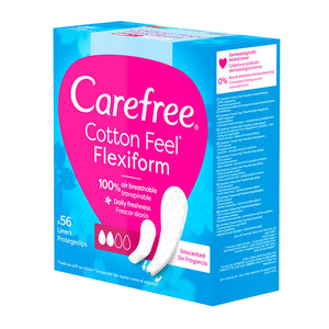 Carefree Flexiform algodão protetor sem perfume 56 u