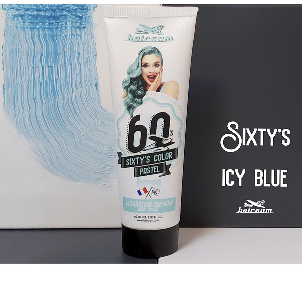 Hairgum Cor de cabelo sixty's color #azul gelado 60 ml