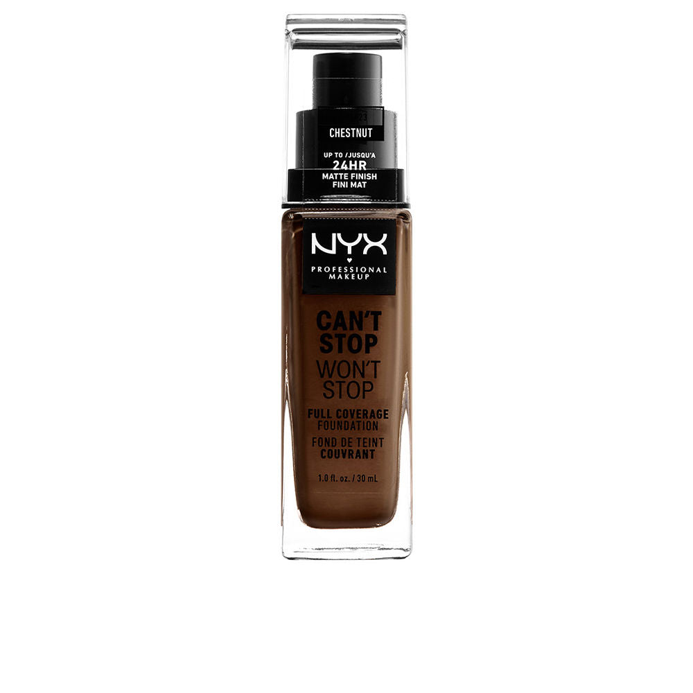 Nyx Professional Make Up Não posso parar, não posso parar base de cobertura total #castanha 30 ml
