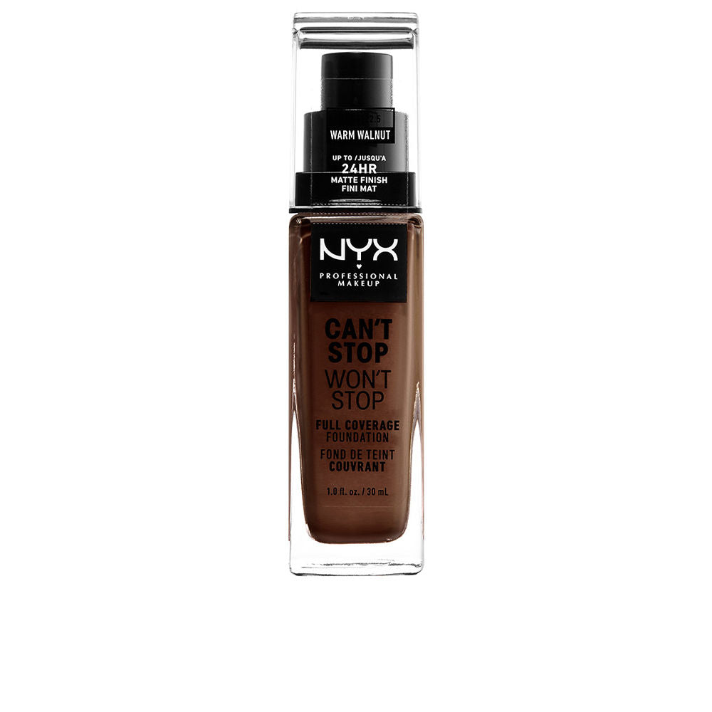 Nyx Professional Make Up Não pode parar, não parará base de cobertura total #noz quente