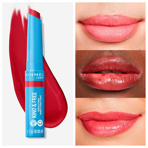 Rimmel London Bálsamo labial com cor gentil e gratuito #005-turbo vermelho 1,7 gr