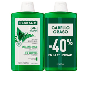 Klorane A la ortiga bio champú seborregulador cabello graso 2 x 400 ml