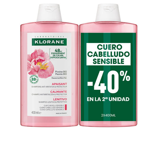 Klorane A la peonía bio shampoo calmante duo 2 x 400 ml