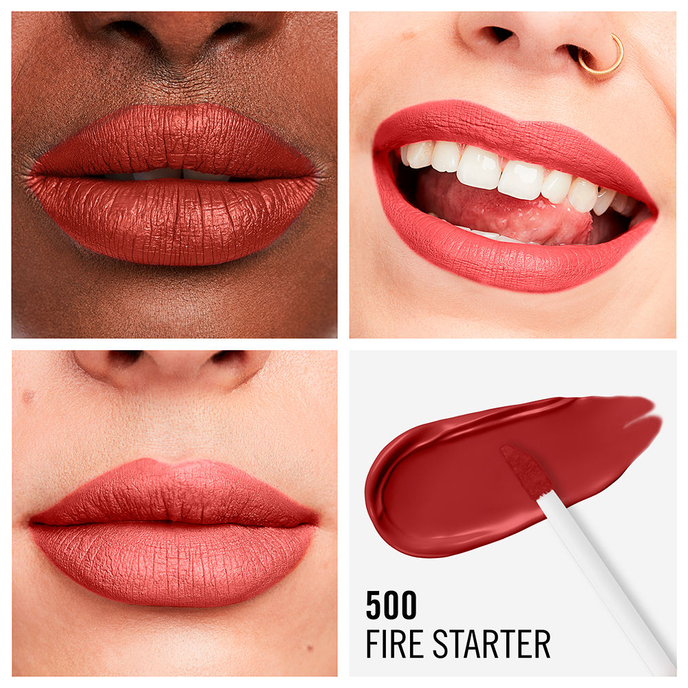 Rimmel London Batom líquido mega matte duradoura #500-fire iniciante 7,4 ml
