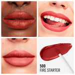Rimmel London Batom líquido mega matte duradoura #500-fire iniciante 7,4 ml