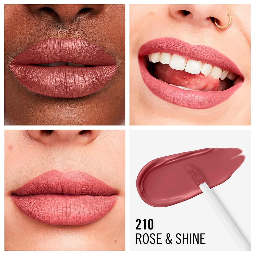 Rimmel London Batom líquido mega matte duradoura #210-rose & brilhar 7,4 ml