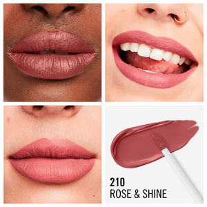 Rimmel London Batom líquido mega matte duradoura #210-rose & brilhar 7,4 ml