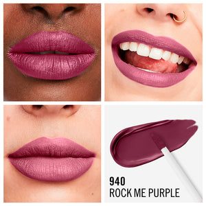 Rimmel London Batom líquido mega matte duradoura #940-rock me roxo 7,4 ml