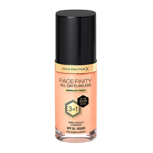 Max Factor Facefinity todo o dia impecável base 3 em 1 #n45-amêndoa quente 30 ml