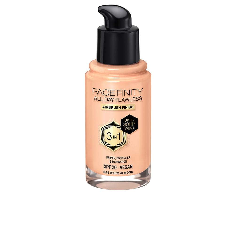 Max Factor Facefinity todo o dia impecável base 3 em 1 #n45-amêndoa quente 30 ml
