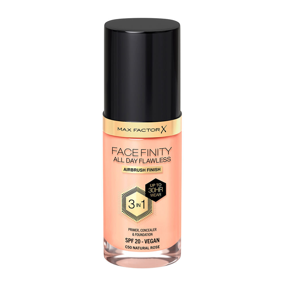 Max Factor Facefinidade o dia todo impecável base 3 em 1 #c50-natural rosa 30 ml