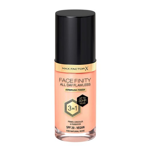 Max Factor Facefinidade o dia todo impecável base 3 em 1 #c50-natural rosa 30 ml