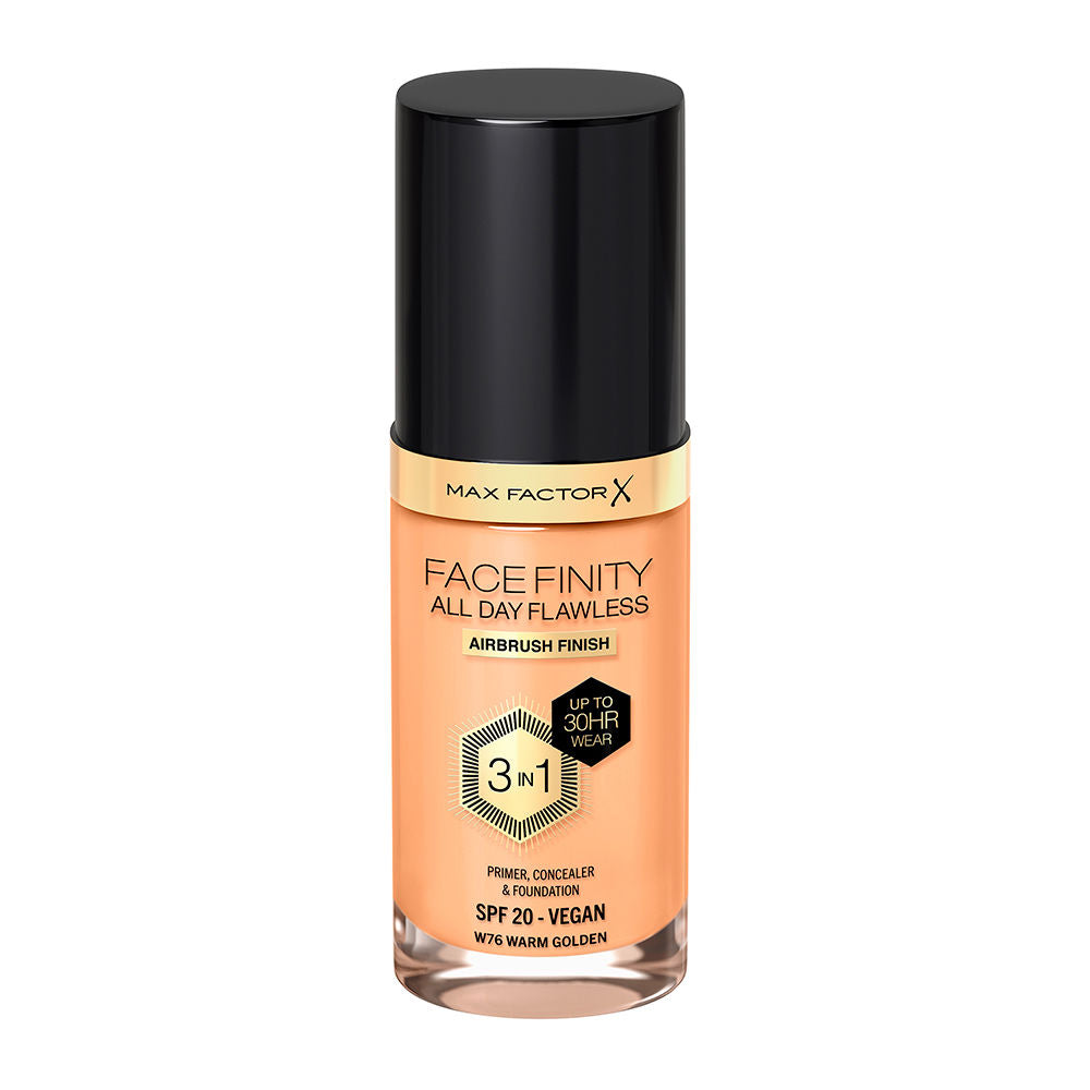 Max Factor Facefinity todo o dia impecável base 3 em 1 #w76-warm dourado 30 ml