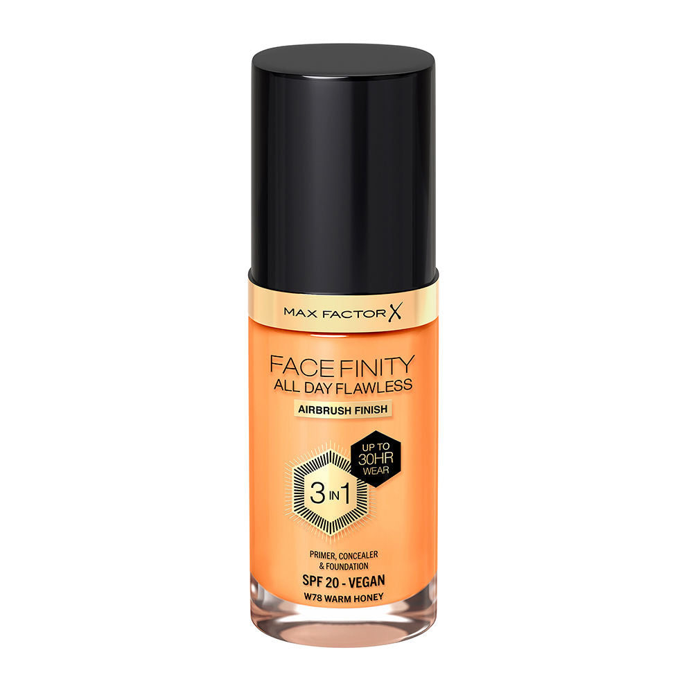 Max Factor Facefinidade o dia todo impecável base 3 em 1 #w78-mel quente 30 ml