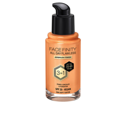 Max Factor Facefinidade o dia todo impecável base 3 em 1 #n84-soft caramelo 30 ml