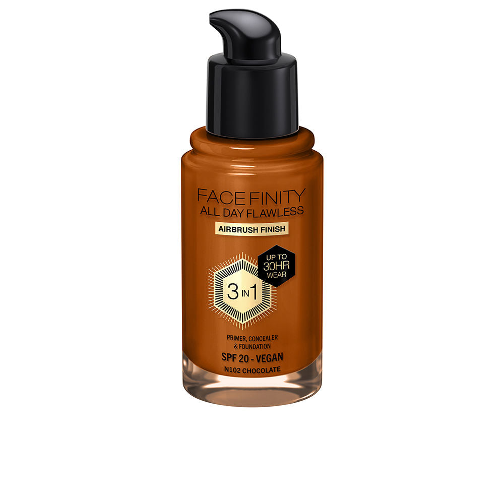 Max Factor Facefinidade o dia todo impecável base 3 em 1 #n102-chocolate 30 ml