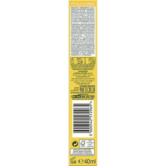 Garnier Fluido antimanchas com vitaminas c fps50+ #invisível 40 ml