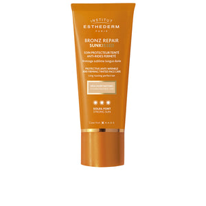 Institut Esthederm Bronz Repair Sunkissed Creme Facial Antirrugas Solar Forte com Cor 50ml