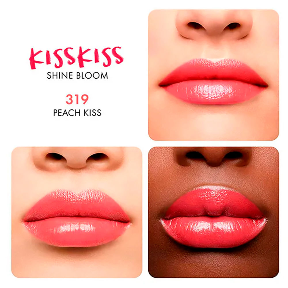 Guerlain Barra kisskiss shine bloom de labios brilho #319-peach beijo 3,2 gr