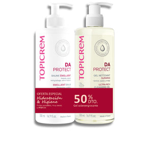 Topicrem Da protect bálsamo emoliente 500 ml + gel de limpeza 500 ml pack 2 un.