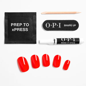 OPI Xpress/on unhas artificiais tons icônicos #camarão cajun 30 u