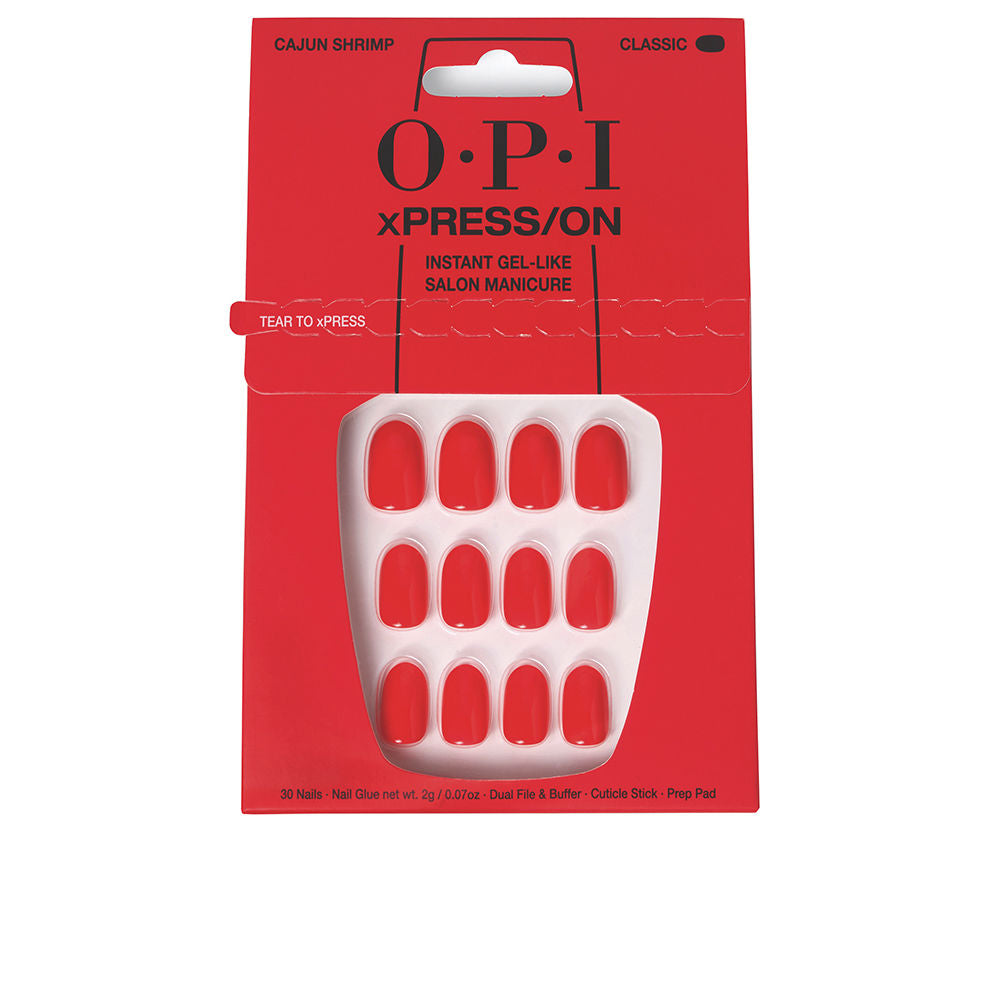 OPI Xpress/on unhas artificiais tons icônicos #camarão cajun 30 u