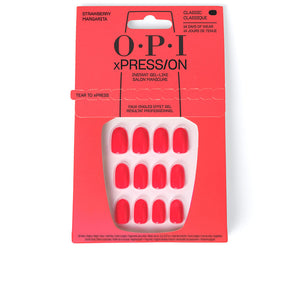 OPI xPress/On Iconic Shades Unhas Press-On Instantâneas Tipo Gel Curtas Strawberry Margarita x30