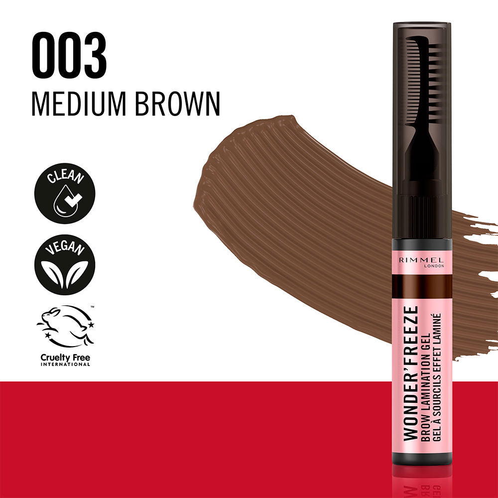 Rimmel London Gel para sobrancelhas maravilha' freeze #003-marrom médio 6 gr